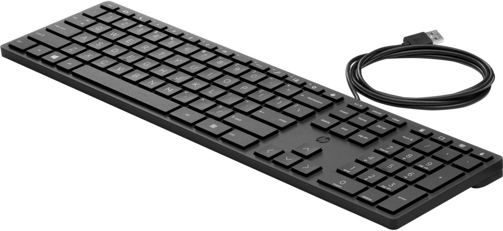 HP Wired Desktop 320K Keyboard, Low Profile, Quite Keys, Easy USB-A Wired Connectivity, Adjustable Slope, Comfort Design, LED indicators, English Layout, Black | L96909-L31 HP Wired Desktop 320K Keyboard, Low Profile, Quite Keys, Easy USB-A Wired Connectivity, Adjustable Slope, Comfort Design, LED indicators, English Layout, Black | L96909-L31